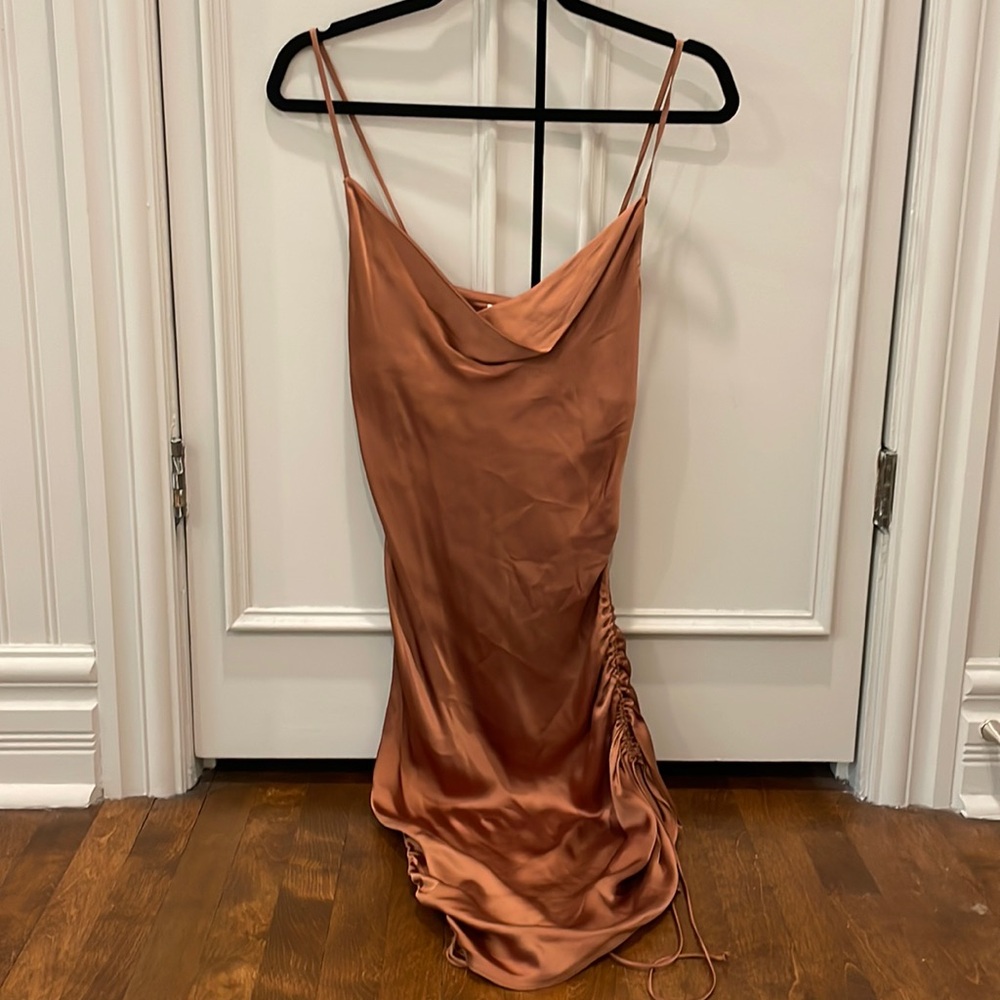 Brown satin dress